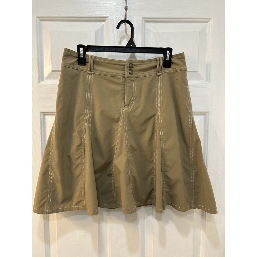 Athleta Beige White Stitched Whatever Skort Sz 6 Shorts Skirt Tennis Golf Resort